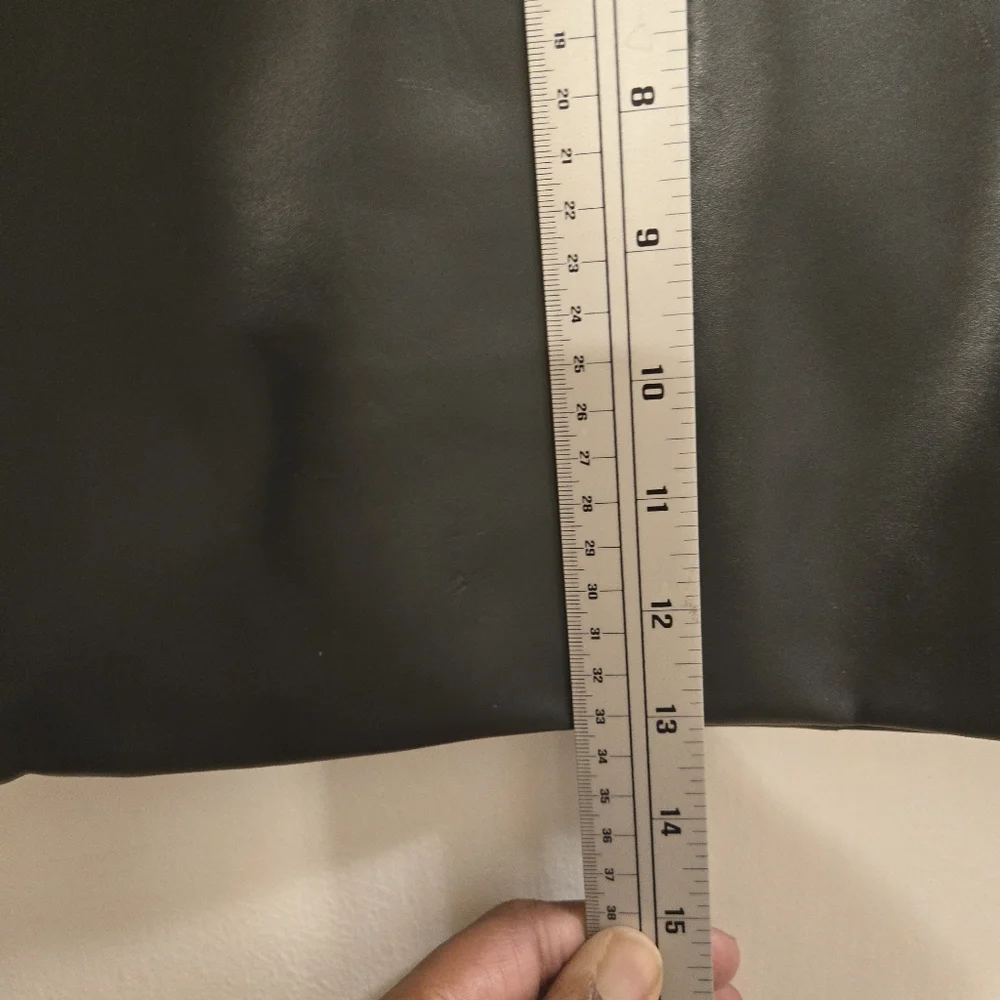 Black Leather Tote Bag with Gold Accent - Picture 13 of 13